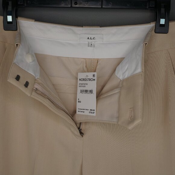 A.L.C. Kennedy Flat Front Pants in Sheer Bliss Tan size 0 NWT $495 - Picture 13 of 15